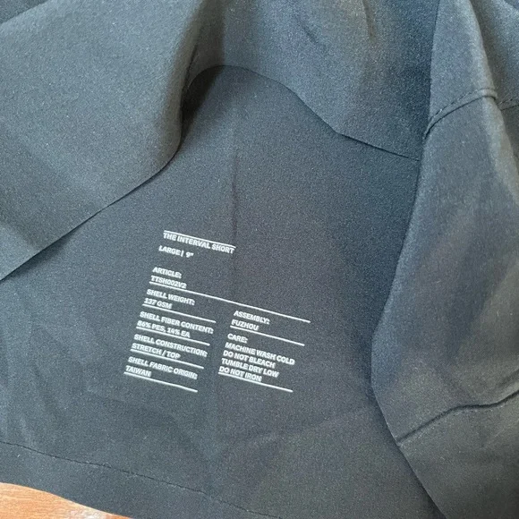 NWOT Ten Thousand Black Interval Short (With Liner) 9" Size Medium & Large - Picture 5 of 5